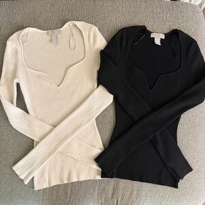 Bundle of 2 H&M long sleeve knit tops